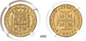 383-Brésil
 Jean V (1706-1750)
 10.000 reis or - 1726 M Minas Gerais.
 Magnifique exemplaire.
 26.89g - Gomes 104.03 - KM 116 - Fr. 34
 Superbe -...