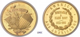 417-Brésil
 République (1889 à nos jours)
 Médaille en or - 1906 - J. Ferrez.
 Offerte à Elihu Root, Secrétaire d’Etat, le 27 juillet 1906
 pour s...