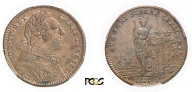 430-Canada
 Louis XV (1715-1774)
 Jeton en cuivre - 1751.
 Tranche lisse - Frappe monnaie.
 Lec. 100
 Superbe - PCGS AU 50