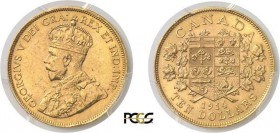 432-Canada
 George V (1910-1936)
 10 dollars or - 1914.
 16.71g - KM 27 - Fr. 3
 Superbe à FDC - PCGS MS 61