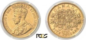433-Canada
 Georges V (1910-1936)
 5 dollars or - 1912.
 8.35g - KM 26 - Fr. 4
 Superbe - PCGS AU 58