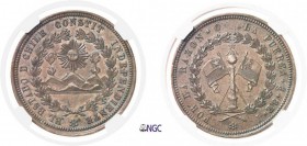 442-Chili
 République (1818 à nos jours)
 Epreuve en cuivre du 8 escudos or - Non daté (1818-34).
 Tranche lisse - Frappe monnaie.
 Exemplaire de ...