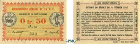 503-Côte d'Ivoire
 0.50 franc - Décret du 11 février 1917 - Filigrane feuilles
 de laurier - Lettre avec chiffre en exposant.
 Rare dans cette qual...
