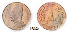 541-Egypte
 Fouad Ier (1341-1355 AH / 1922-1936)
 Epreuve du 1 millième - 1351 AH / 1932 H Heaton.
 Très rare.
 Exemplaire du fond King's Norton....