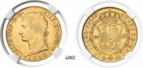 567-Espagne
 Joseph Napoléon (1808-1813)
 320 reales or - 1810 M RS Madrid.
 Rarissime.
 Le plus bel exemplaire gradé.
 27.07g - Cal. 2 - KM 545 ...