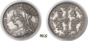 582-Espagne
 Alphonse XIII (1886-1931)
 Epreuve en argent du 4 pesetas « Isabelle II» - 1894
 Reginald Huth.
 Très rare - 100 exemplaires.
 Deuxi...