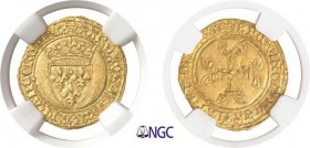 602-France
 Charles VII (1422-1461)
 1/2 écu d'or à la couronne - 2ème émission du 12 août 1445
 Point 18ème Paris.
 D’une qualité exceptionnelle....