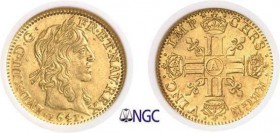 610-France
 Louis XIII (1610-1643)
 1/2 louis d'or à la mèche longue - 1641 A Paris.
 Variété étoile au dessus du point après IMP.
 Deuxième plus ...