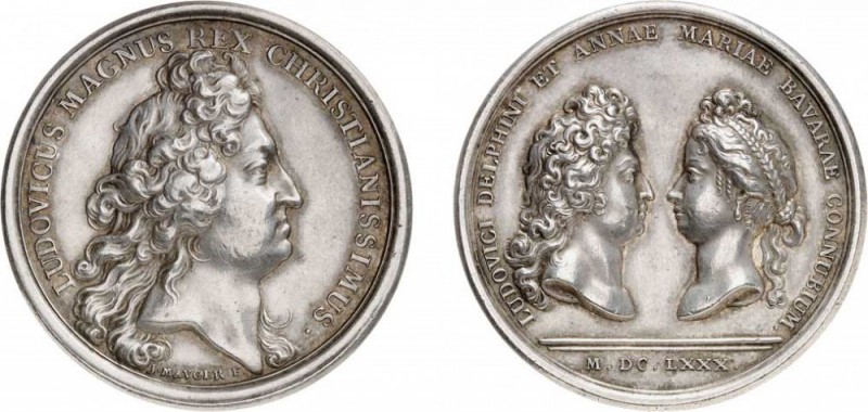 624-France
 Louis XIV (1643-1715)
 Médaille en argent - 1680 - J. Mauger.
 Co...