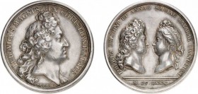 624-France
 Louis XIV (1643-1715)
 Médaille en argent - 1680 - J. Mauger.
 Commémore le mariage du Dauphin (Louis de France)
 avec Marie-Anne de B...