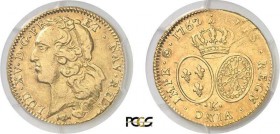 625-France
 Louis XV (1715-1774)
 Double louis d’or au bandeau - 1762 K Bordeaux.
 Très rare - 5.250 exemplaires.
 Le seul exemplaire gradé.
 16....