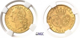 630-France
 Louis XV (1715-1774)
 Louis d'or au bandeau - 1747 W Lille.
 Le plus bel exemplaire gradé.
 Exemplaire de la vente CNG du 19 septembre...