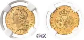 635-France
 Louis XV (1715-1774)
 1/2 louis d'or au bandeau - 1743 W Lille.
 Très rare et d’une qualité remarquable.
 2.660 exemplaires.
 Le seul...