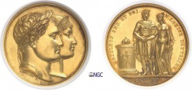 672-France
 Napoléon Ier (1804-1814)
 Médaille en or - 1810 - Andrieu, Jouannin et Denon.
 Commémore le mariage civil de Napoléon et Marie-Louise d...