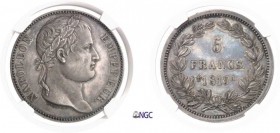 675-France
 Napoléon Ier - Les Cent-Jours (1815)
 Epreuve du 5 francs - 1815 A Paris - J.P. Droz.
 Tranche lisse - Frappe monnaie.
 Très rare et m...