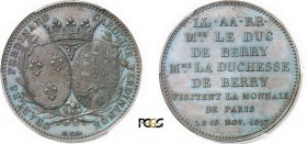 687-France
 Louis XVIII (1814-1824)
 Epreuve en bronze du 5 francs (module) - 1817.
 Visite à la Monnaie de Paris de Charles-Ferdinand et
 Carolin...