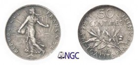 808-France
 IIIème République (1871-1940)
 Piéfort sur flan bruni mat en argent du 50 centimes
 Semeuse - 1897.
 Tranche lisse - « Corne d’abondan...