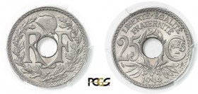 811-France
 IIIème République (1871-1940)
 Essai-piéfort du 25 centimes Lindauer - 1914.
 Très rare et d’une qualité exceptionnelle.
 Le plus bel ...