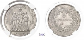 814-France
 IIIème République (1871-1940)
 Epreuve en nickel du 5 francs type « Hercule » - Date
 incomplète 18-- (1929-30).
 Tranche lisse.
 Trè...