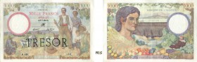 818-France
 France Libre (1940-1944) - Trésor.
 1.000 francs Trésor Public - Type « ALGERIE SURCHARGE » - (1943 à 1945) - A.27-7-1942.A - Alphabet M...