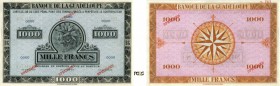 837-Guadeloupe
 Spécimen non filigrané du 1.000 francs - Type USA - (1942).
 Imprimé : SPECIMEN à l’encre rouge.
 Alphabet 0000 - N° 0000 - Sans si...