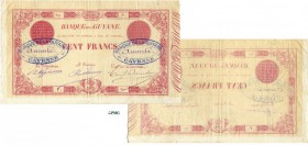 850-Guyane
 100 francs - Type 1852 à l’identique - Emis en 1887 - Non daté - Alphabet P1 - N°891.
 Unique - Epinglages et deux petites déchirures da...