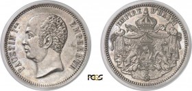 856-Haïti
 Faustin I (1849-1858)
 Epreuve du 5 gourdes - (1854) - Grosse tête.
 Tranche striée - Frappe monnaie.
 D’une grande rareté.
 Le seul e...