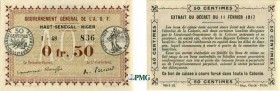 864-Haut Sénégal - Niger
 0.50 franc - Décret du 11 février 1917 - Filigrane feuilles
 de laurier.
 D'une insigne rareté.
 Kolsky 379a - Pick 1a
...