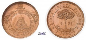 872-Honduras
 République (1839 à nos jours)
 Epreuve en bronze sur flan bruni du 4 pesos
 monnayage provisoire - 1862 TA.
 Cet essai se différenci...