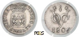 913-Indes Néerlandaises (Indonésie)
 République batave (1799-1806)
 Epreuve en argent du 1 duit en cuivre - 1806.
 Très rare.
 Le seul exemplaire ...