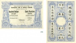 936-Indochine
 Spécimen filigrané du 100 dollars / 100 piastres - Type II 1875 modifié - Saïgon imprimé - Perforé :
 SPECIMEN - Décrets des 21 janvi...
