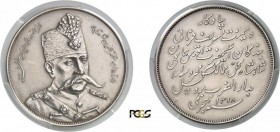 962-Iran
 Mozaffaredin (1313-1324 AH / 1896-1907)
 Epreuve en argent du 5 kran ou 5 francs (module)
 1318 AH (1900) Bruxelles.
 Visite du Shah à l...