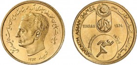 967-Iran
 Mohammad Reza (1320-1358 SH / 1941-1979)
 Médaille en or au module de 4 pahlavi - 1353 SH / 1974
 Téhéran.
 Commémore les VIIèmes Jeux A...