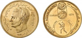 968-Iran
 Mohammad Reza (1320-1358 SH / 1941-1979)
 Médaille en or au module de 4 pahlavi - 1353 SH / 1974
 Téhéran.
 Commémore les VIIèmes Jeux A...