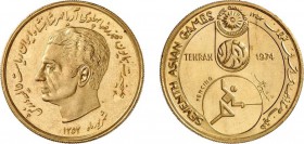 969-Iran
 Mohammad Reza (1320-1358 SH / 1941-1979)
 Médaille en or au module de 4 pahlavi - 1353 SH / 1974
 Téhéran.
 Commémore les VIIèmes Jeux A...