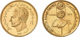 970-Iran
 Mohammad Reza (1320-1358 SH / 1941-1979)
 Médaille en or au module de 4 pahlavi - 1353 SH / 1974
 Téhéran.
 Commémore les VIIèmes Jeux A...