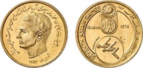 971-Iran
 Mohammad Reza (1320-1358 SH / 1941-1979)
 Médaille en or au module de 4 pahlavi - 1353 SH / 1974
 Téhéran.
 Commémore les VIIèmes Jeux A...