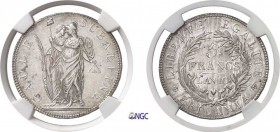 998-Italie - Piémont
 République Subalpine (1800-1802)
 5 francs - An 10 Turin.
 Très rare dans cette qualité.
 Exemplaire de la vente Heritage 30...