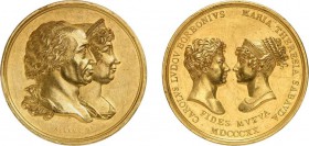 1002-Italie - Sardaigne
 Victor Emmanuel Ier (1814-1821)
 Médaille en or - 1820 - A. Lavy
 Commémore le mariage de Charles Ludovic de
 Bourbon et ...