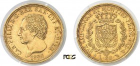 1004-Italie - Sardaigne
 Charles-Félix (1821-1831)
 80 lires or - 1826 L Turin.
 Rare dans cette qualité.
 25.8g - Mont. 7 - KM 108.1 - Fr. 1132
...