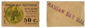 1044-Madagascar - Nossi-Bé
 Billet de nécessité de 50 centimes - Non daté - Commerce d’articles de Paris chez Mr Hassan Bay - Djaffardji à Hell-Ville...