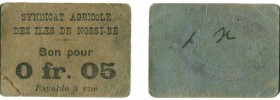 1046-Madagascar - Nossi-Bé
 Billet de nécessité de 0.05 franc - Non daté - Syndicat Agricole des îles de Nossi-Bé - Signature du trésorier.
 Inédit ...