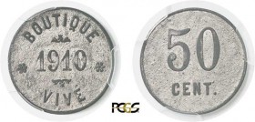 1061-Martinique
 50 centimes - 1910 - Usine de cannes à sucre de Vivé.
 Rarissime dans cette qualité.
 Le seul exemplaire gradé.
 Lec. 17
 Superb...