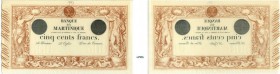 1063-Martinique
 Epreuve filigranée du 500 francs - Type 1852 à l’identique, modifié - 1903 au crayon papier dans la marge.
 Sans numérotation ni si...