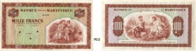 1067-Martinique
 Spécimen non filigrané du 1.000 francs - Type US 1943 - SPECIMEN imprimé - Sans signatures.
 Non daté - Alphabet A.7 - N°000.
 D'u...