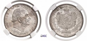 1089-Monténégro
 Nicolas Ier (1860-1918)
 5 perpera - 1914.
 Rare dans cette qualité.
 Deuxième plus haut grade.
 24.0g - KM 15
 Superbe à FDC -...