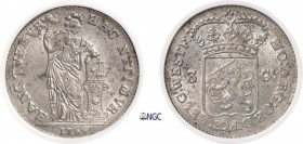 1118-Pays-Bas - Frise Occidentale
 Provinces Unies (1581-1795)
 3 florins ou 60 stuivers d'argent - 1764.
 Magnifique exemplaire.
 Deuxième plus h...