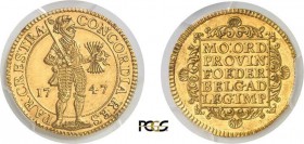 1123-Pays-Bas - Utrecht
 Provinces Unies (1581-1795)
 2 ducats or - 1747.
 Rare dans cette qualité.
 Le seul exemplaire gradé.
 6.98g - Del. 962 ...