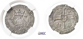 1149-Portugal
 Ferdinand Ier (1367-1383)
 1 barbuda ou 28 dinheiros - Non daté CR V La Corogne.
 Type au point secret.
 Rarissime et d’une rare qu...