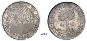 1175-République d'Amérique centrale (1823-1839)
 8 reales - 1837 NG BA Guatemala City.
 Frappe monnaie.
 Très rare dans cette qualité.
 27.07g - K...